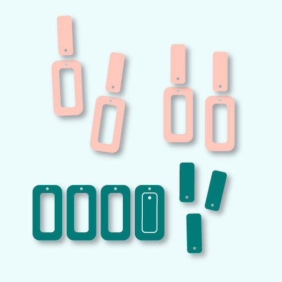 Crafty Cuts Laser Basics DUO - Rectangle - 4 Pair - Mixed Colour Set