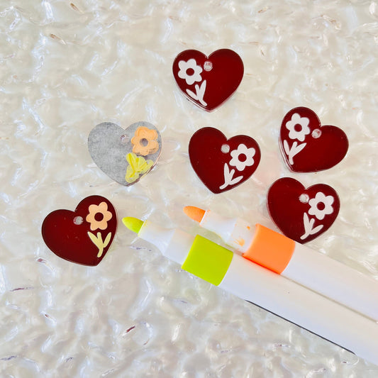 Crafty Cuts Laser Blossom Heart Fancy Charms