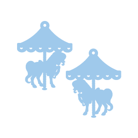 Crafty Cuts Laser Carousel Cabochon - Two Pair