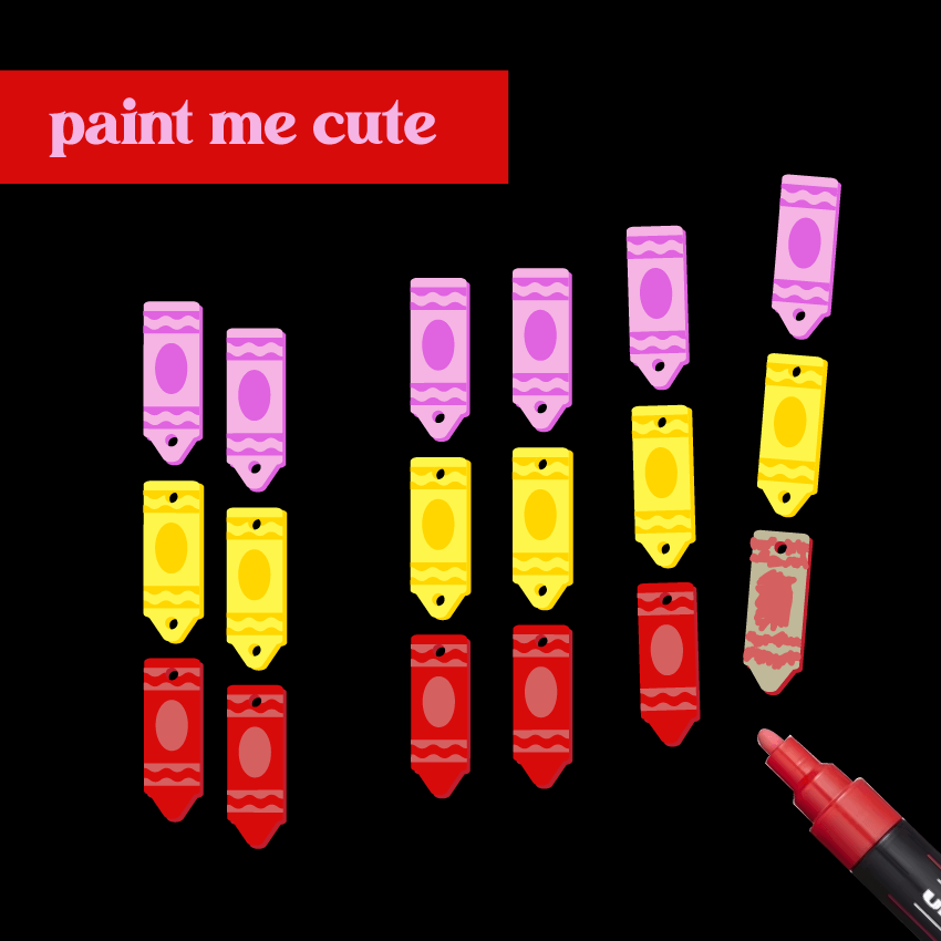 Crafty Cuts Laser Crayon Totem Trio - 3 Pair Set