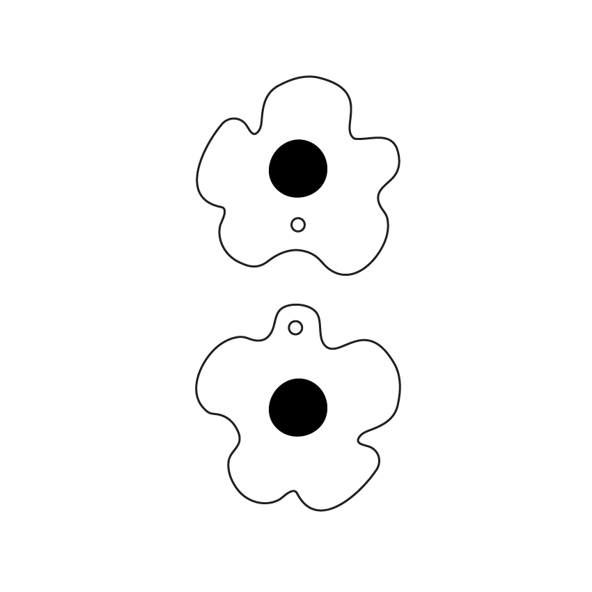 Crafty Cuts Laser © Etched Double Poppy Heads - 2 Pair set