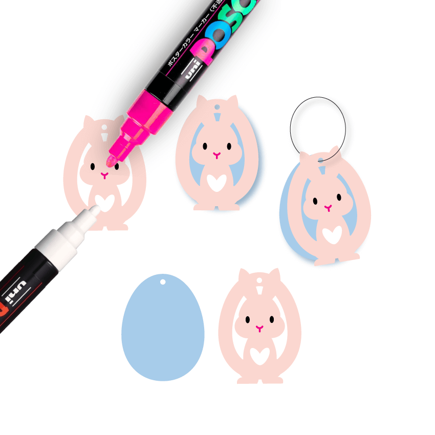 Crafty Cuts Laser Etched Hopping Cute Stacker Duo - 2 Pair Set