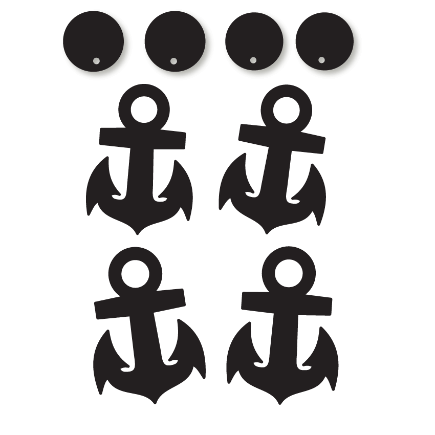 Crafty Cuts Laser Feeling Nauti - 2 Pair Set - Anchors