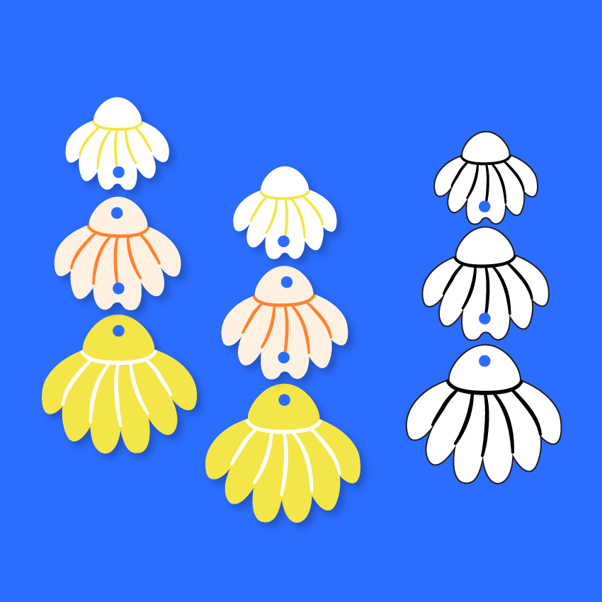 Crafty Cuts Laser Feverfew Blossom - Totem - 3 Pair Set