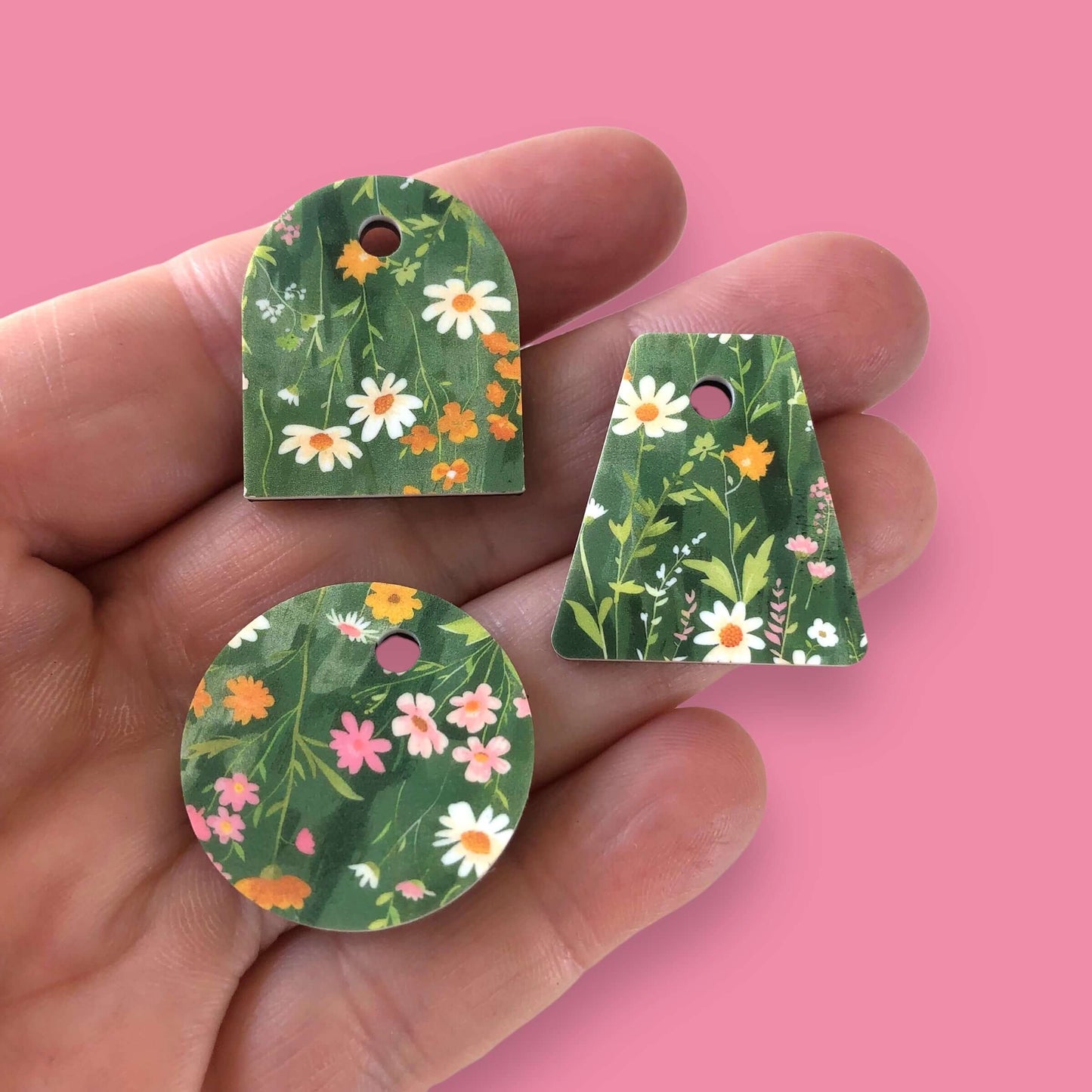 Crafty Cuts Laser Flip Its - Double Sided Charms - Meadow - ONE PAIR