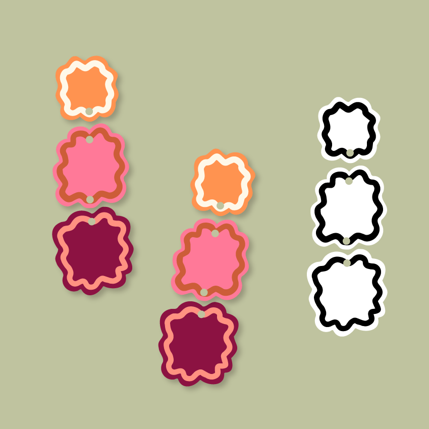 Crafty Cuts Laser Frilly Frames - Totem - 3 Pair Set