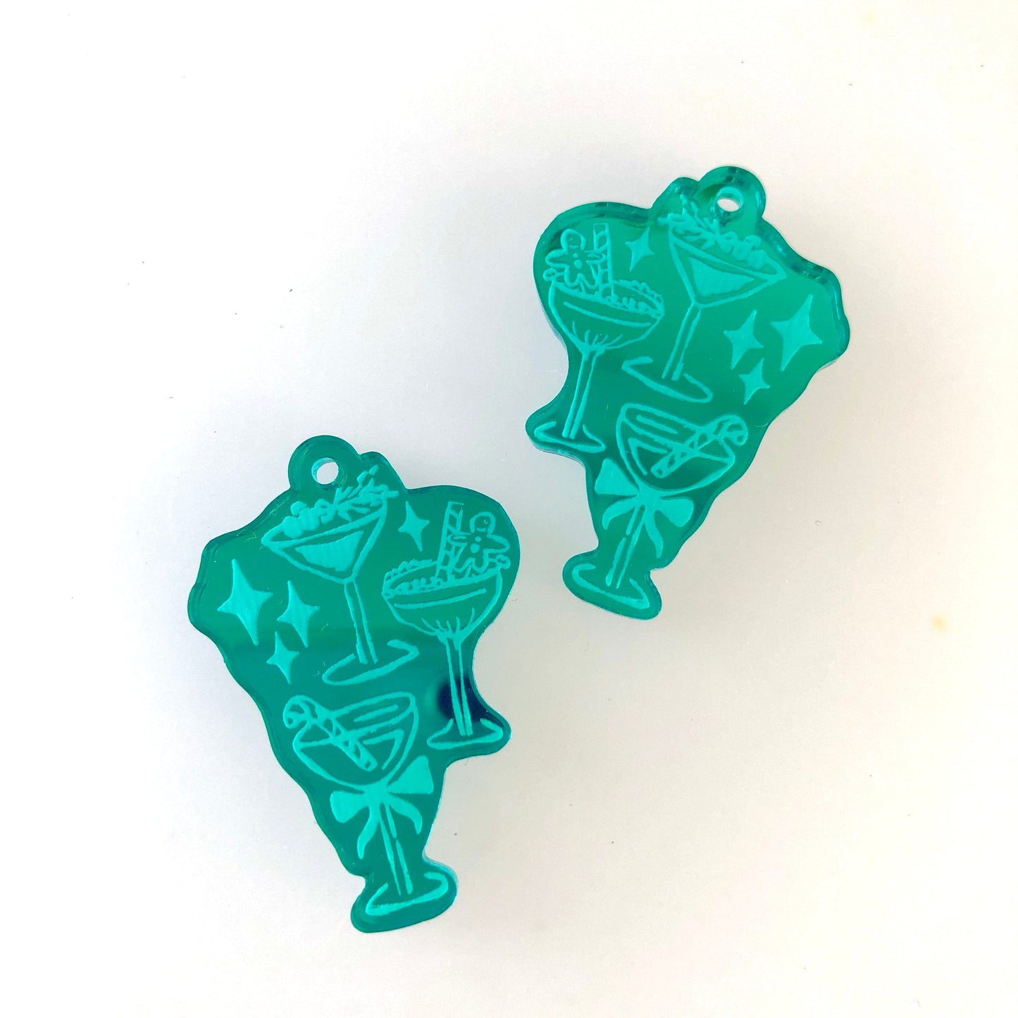 Crafty Cuts Laser Merry FIZZMAS Charms - 3 Pair Set - 2 Designs