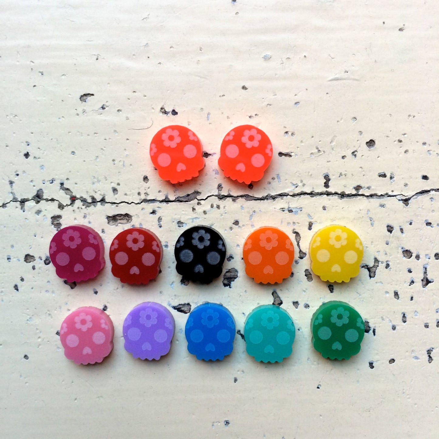 Crafty Cuts Laser Mini Kawaii Skulls - 12 Pairs