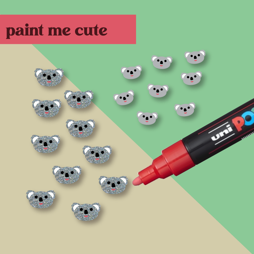 Crafty Cuts Laser Mini Koala Bear Face - 10 Pairs - Paintfill