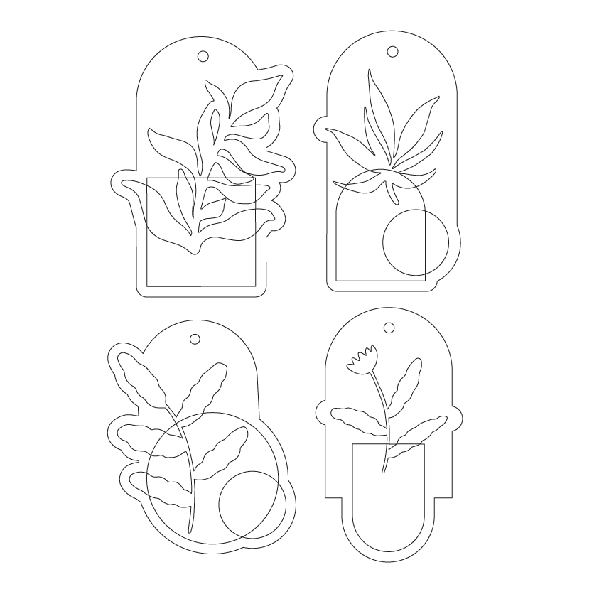 Crafty Cuts Laser Paintfill - Botanique - 4 Pair Set