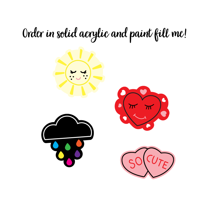 Crafty Cuts Laser Pty Ltd Gumball Charms Cabochons series #2 - 6 Pairs