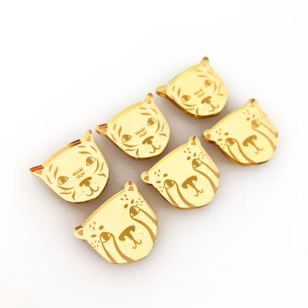 Crafty Cuts Laser Pty Ltd Wild Cat Face Cabochons - 6 Pairs