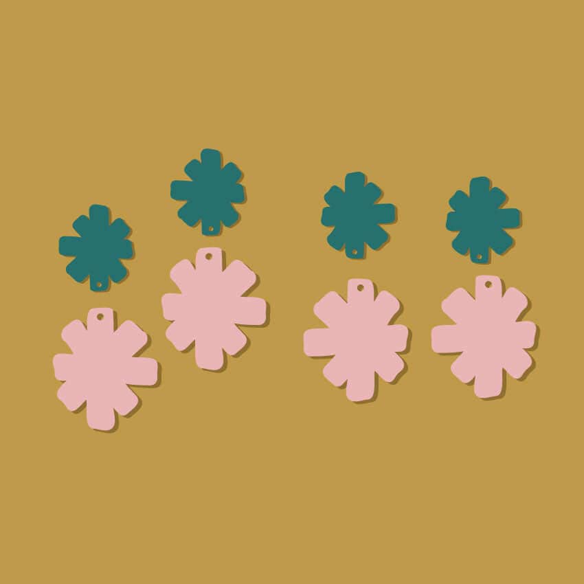 Crafty Cuts Laser Retro Snowflake Duo - Two Pair Set