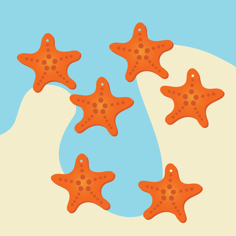 Crafty Cuts Laser Starfishes - 2 Sizes
