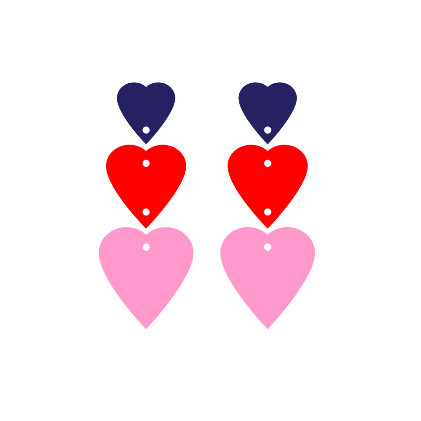 Crafty Cuts Laser Totem Trio Spiky Heart - 3 Pair Set