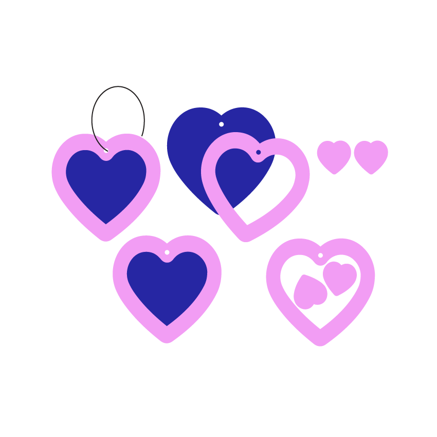 Crafty Cuts Laser © Valentines Double Heart Stacker