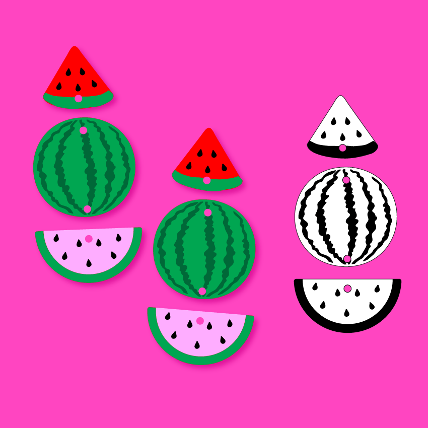 Crafty Cuts Laser Watermelon Pop - Totem - 3 Pair Set