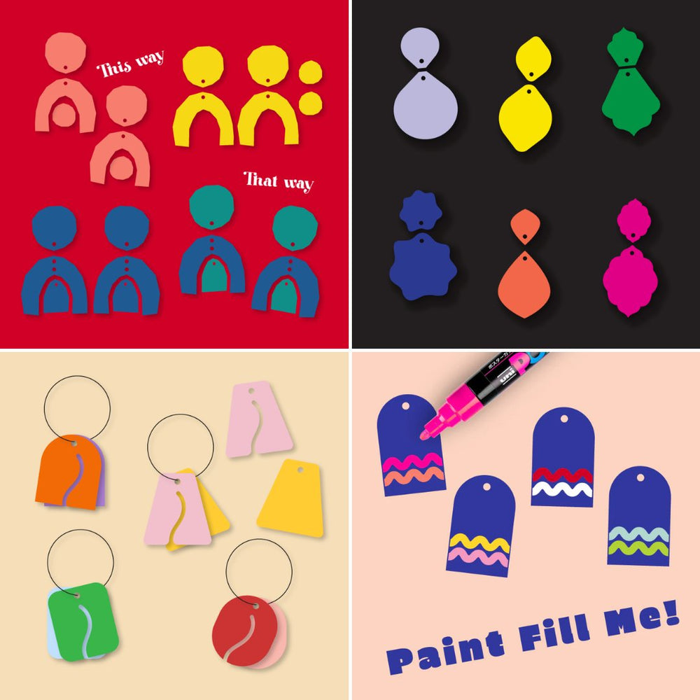 fashion inspired plastic shapes for statement earring making