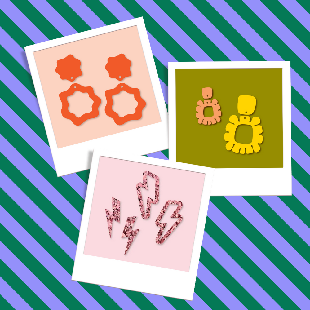 laser cut acrylic shapes for bold earring designs