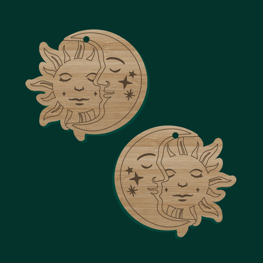 laser cut charms un, Moon, Mountains and More!