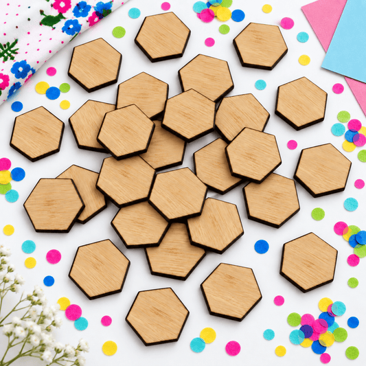 Crafty Cuts Laser 13mm Bamboo Hexagons  - 10 Pairs