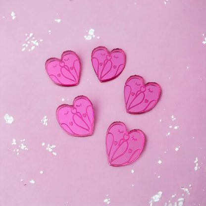 Crafty Cuts Laser 20mm Mirror Love Bird - 5 Pair set