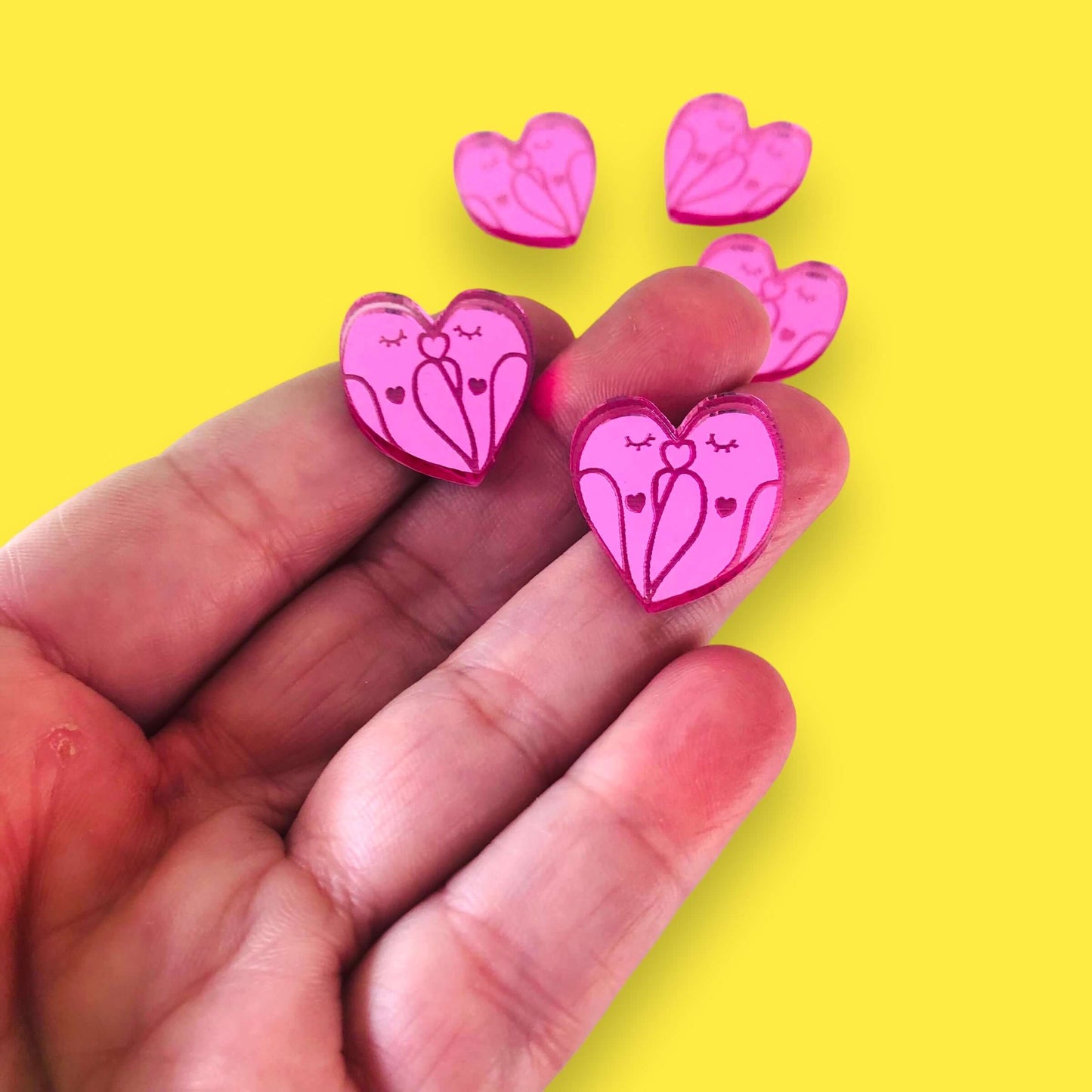 Crafty Cuts Laser 20mm Mirror Love Bird - 5 Pair set