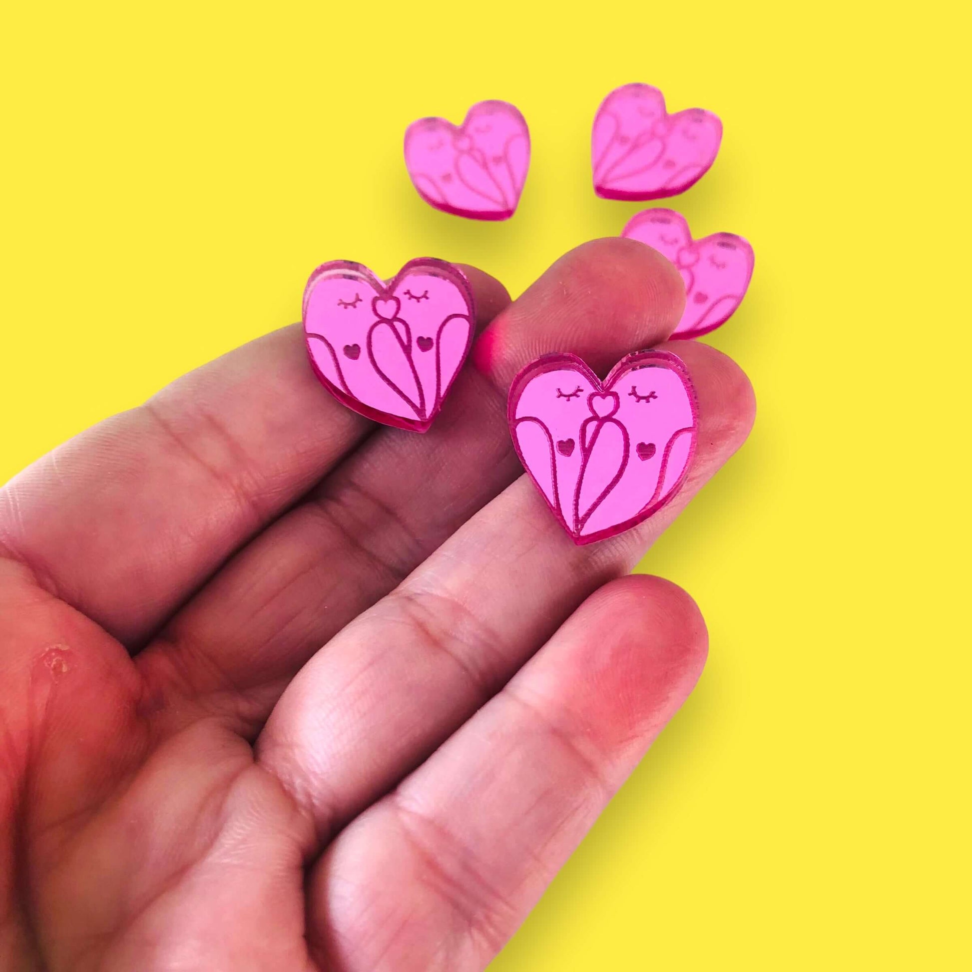 Crafty Cuts Laser 20mm Mirror Love Bird - 5 Pair set