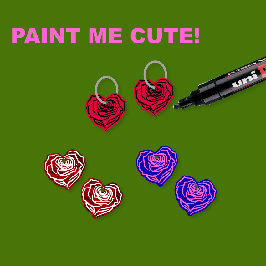 Crafty Cuts Laser 25mm Hearts n Roses - 5 Pair Set
