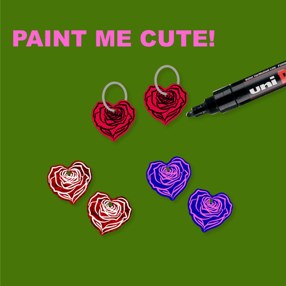 Crafty Cuts Laser 25mm Hearts n Roses - 5 Pair Set