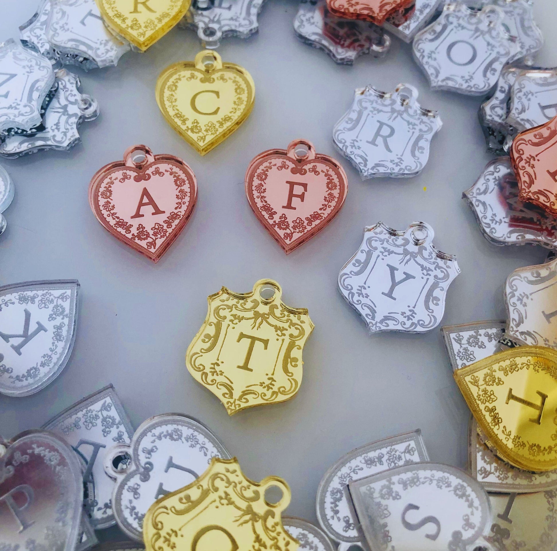 Crafty Cuts Laser  28mm Monogram Charms - 2 styles