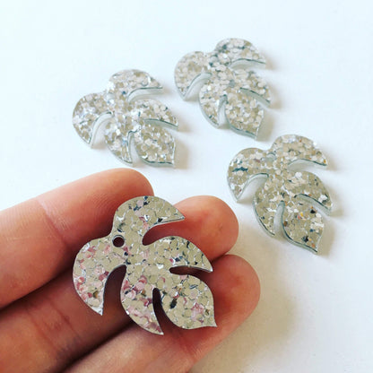 Crafty Cuts Laser © 30mm Borneo Leaf Charms - 4 PAIR