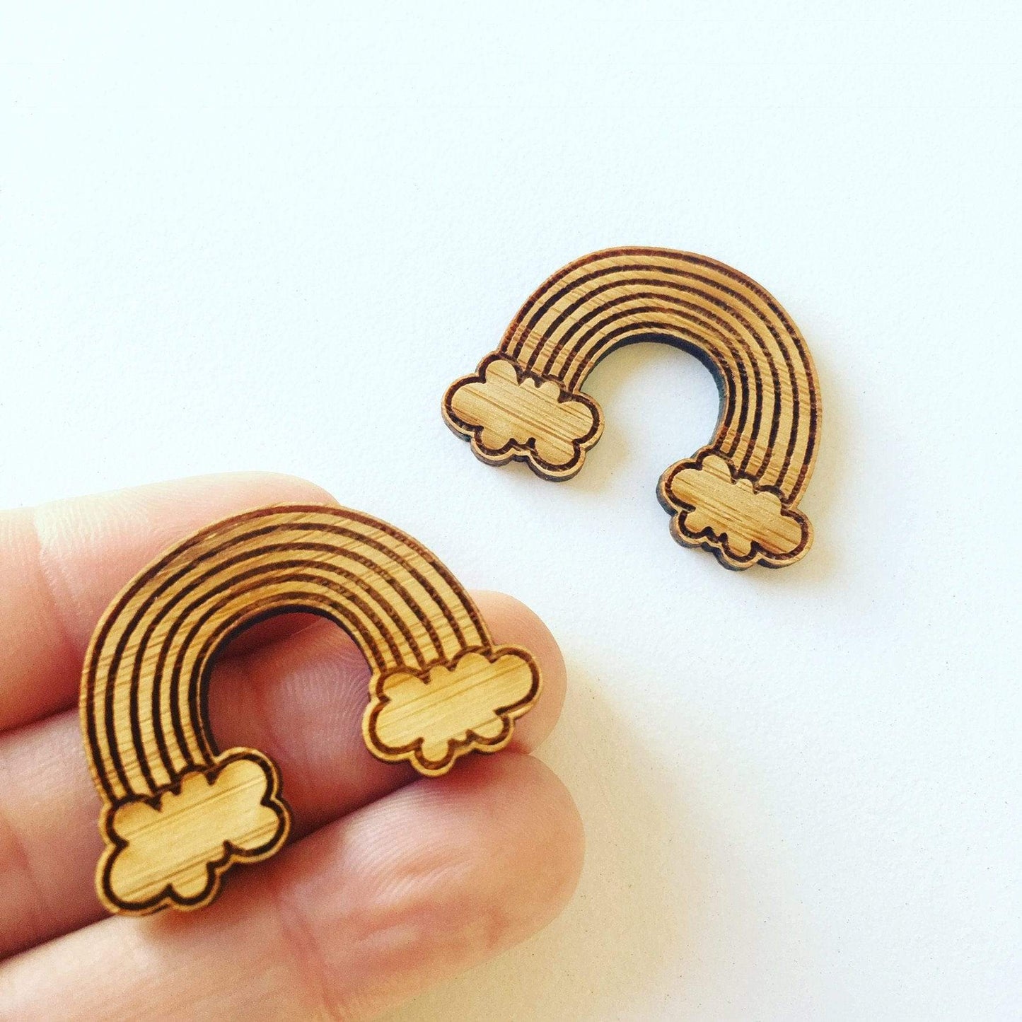 Crafty Cuts Laser © 30mm Over the Rainbows!- 3 Pairs - Bamboo