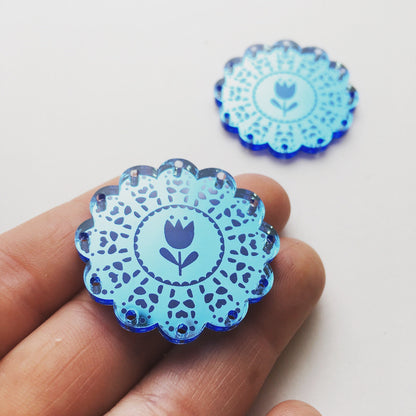 Crafty Cuts Laser © 35mm Mirror Doily Charms - 2pairs