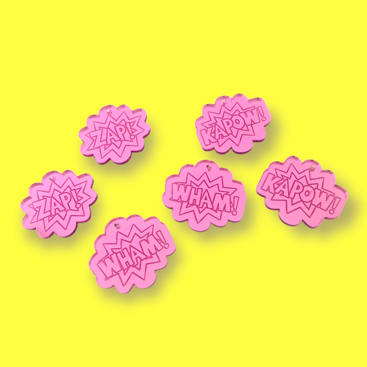 Crafty Cuts Laser 40mm Comic Caper - 3 Pair Set