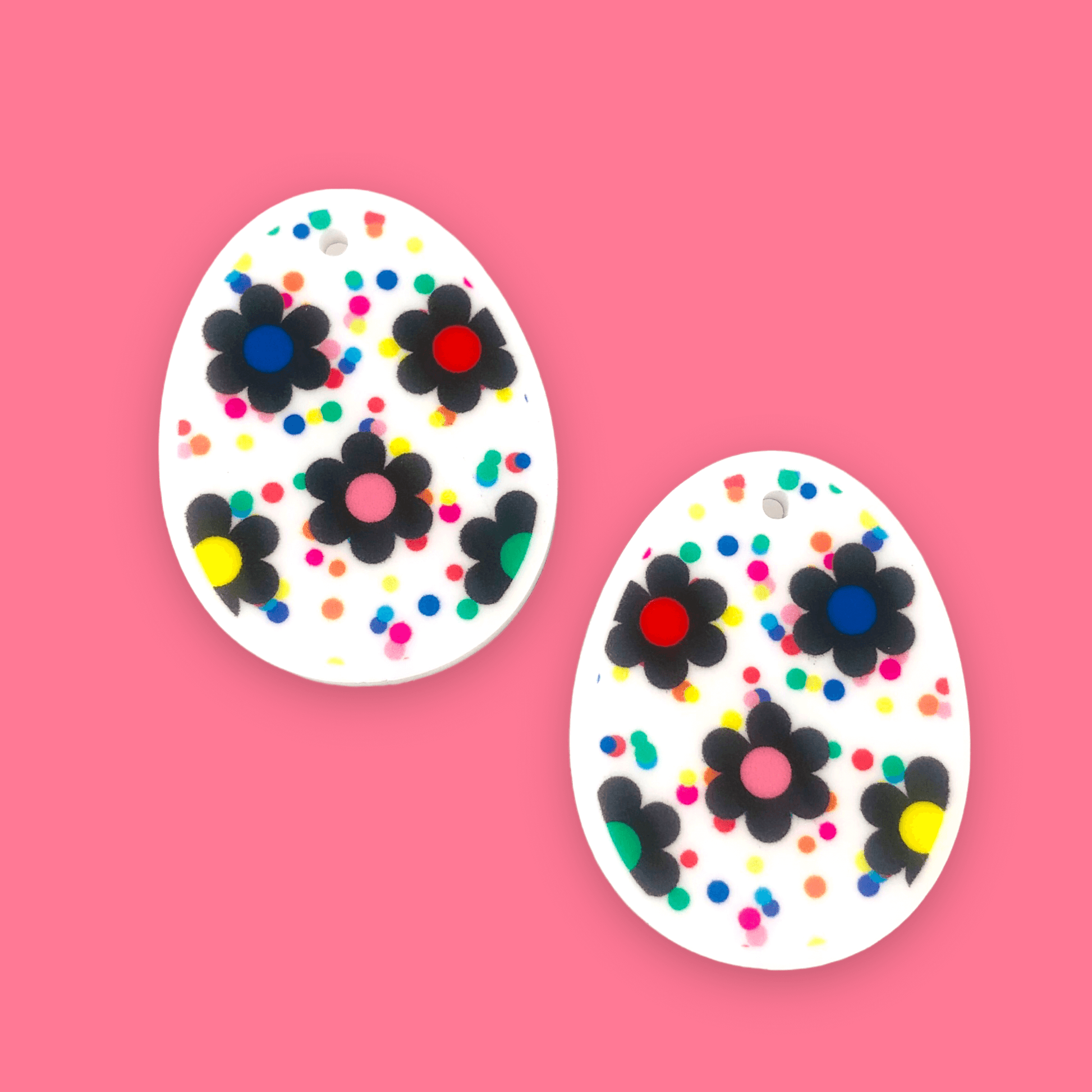 Crafty Cuts Laser 40mm Party Eggo’s -  Dotty Garden  - Two Pairs