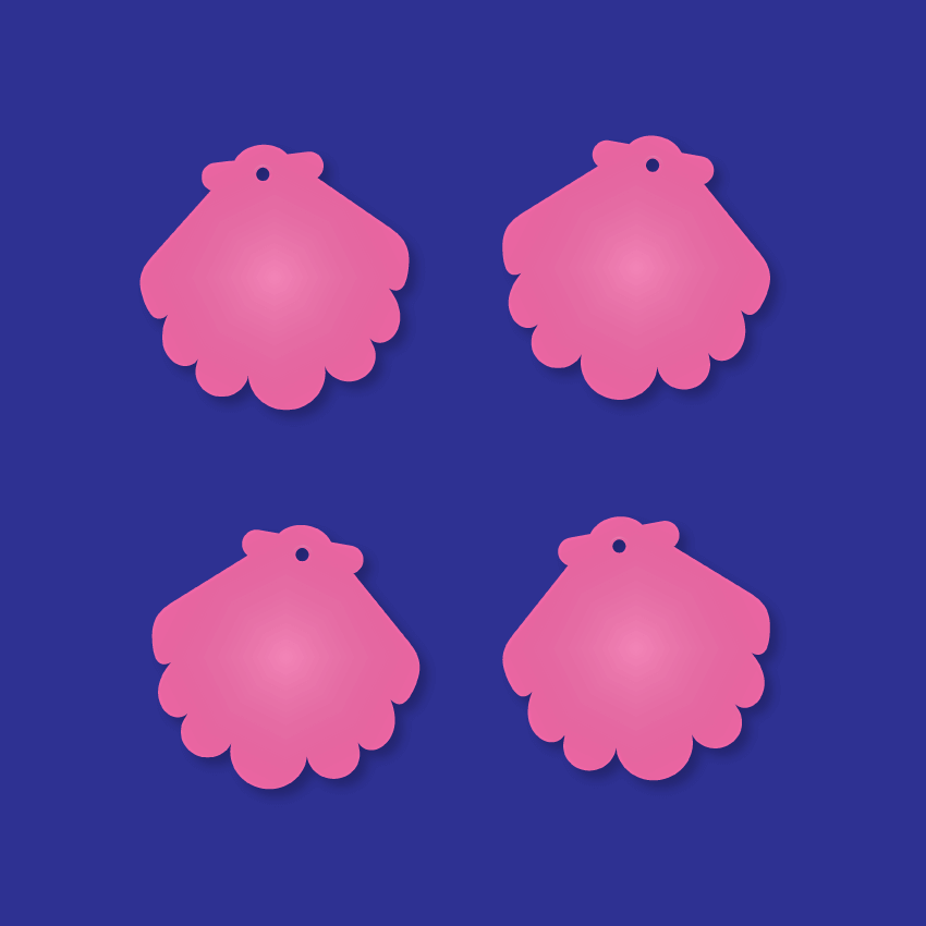 45mm Solid Clam Shell - 2 Pair Set – Crafty Cuts Laser