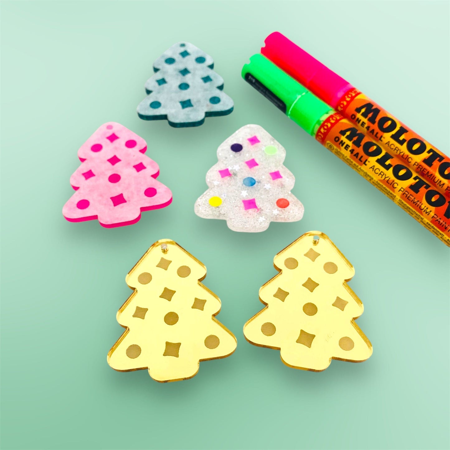 Crafty Cuts Laser 45mm Sparkle Tree - 5 Pairs