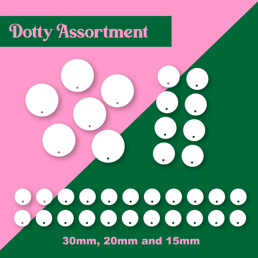 Crafty Cuts Laser Assorted Dotties Set - Mixed Sizes