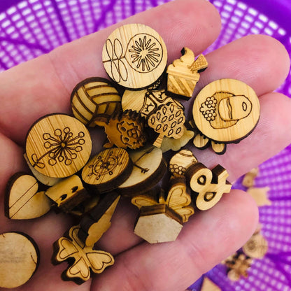 Crafty Cuts Laser Assorted MINI cuts Bamboo - studio Clear out packs - lmtd QTY