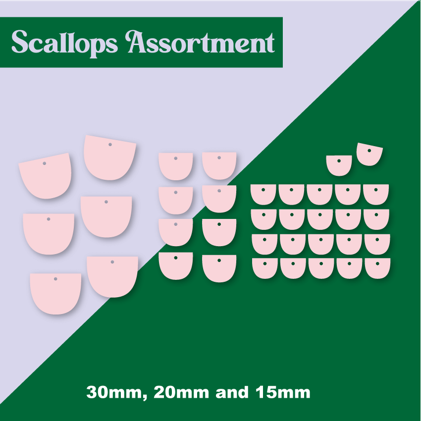 Crafty Cuts Laser Assorted Scallops Set  - Mixed Sizes