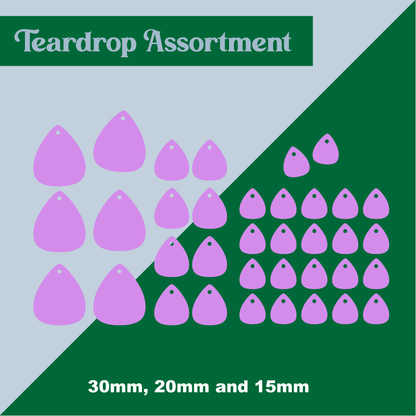 Crafty Cuts Laser Assorted Teardrops Set  - Mixed Sizes
