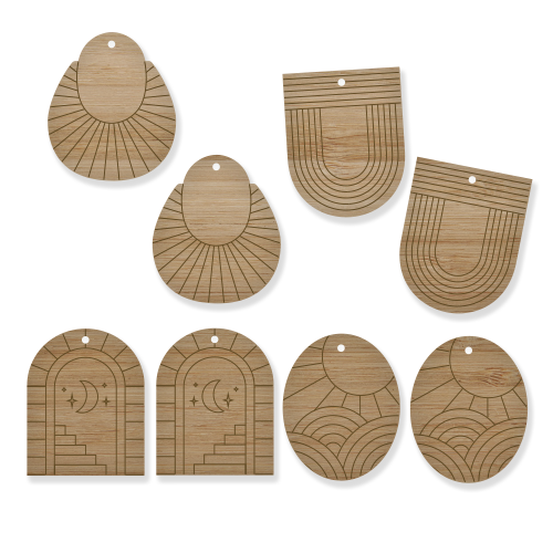 Crafty Cuts Laser Bamboo_etched © Bamboo Fine Lines - 4 designs