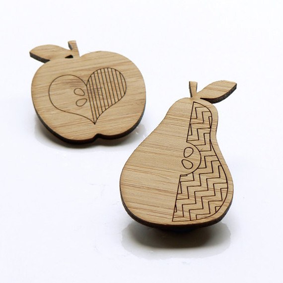 Crafty Cuts Laser Bamboo_etched Fruity Duo - Bamboo