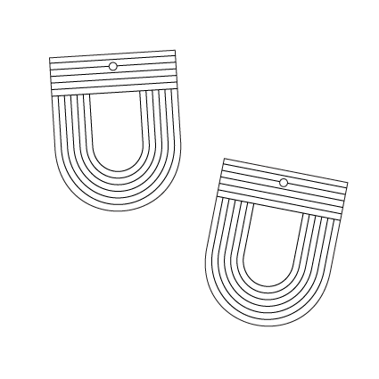 Crafty Cuts Laser Bamboo_etched Stripe Arch  - 4 pair / Small - 29mm TALL / TOP hole © Bamboo Fine Lines - 4 designs