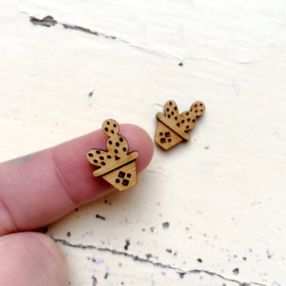 Crafty Cuts Laser Bamboo Prickly Cactus Pots  - 10 Pairs