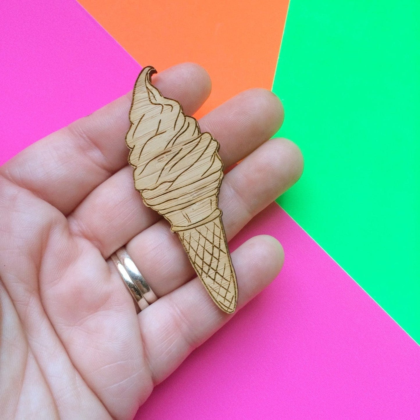 Crafty Cuts Laser Bamboo SoftServe Ice Cream Cone Duo - Two Pair