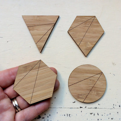 Crafty Cuts Laser Bamboo Spot Cabochons - 10 Pairs