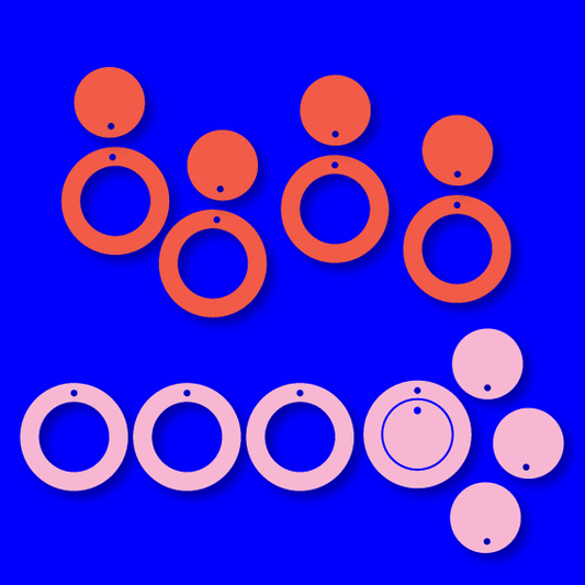 Crafty Cuts Laser Basics DUO -  Classic Hoops - 4 Pair - Mixed Colour Set