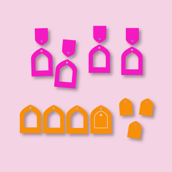 Crafty Cuts Laser Basics DUO - Shield - 4 Pair  - Mixed Colour Set